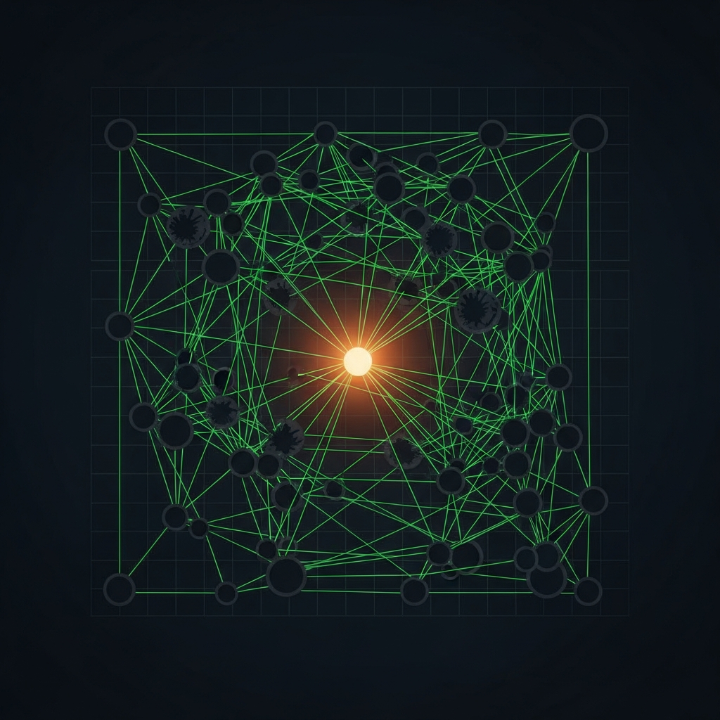 A resilient network re-routing around failures